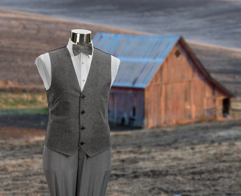 19180 Mr Tux M  Lt Grey 10 Rustic