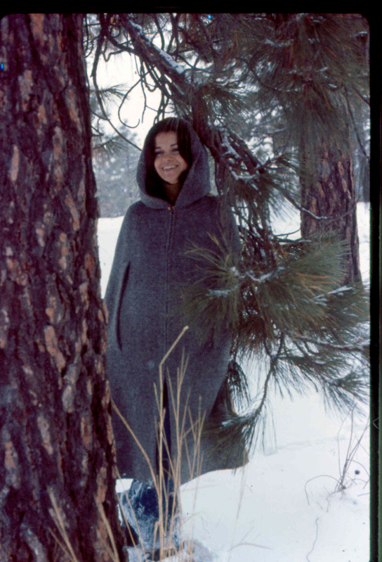 1974 Pierrette beside a tree