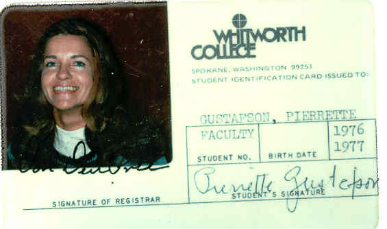 1976 faculty ID card for Pierrette