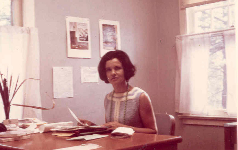 1980 Spokane Whitworth Pierrette at her desk  3400