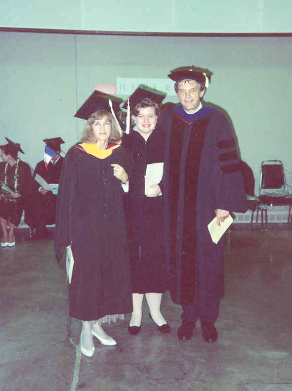 1985 Pierrette cap gown colleagues